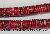 CDE602 15.5 inches 2*10mm heishi dyed sea sediment jasper beads