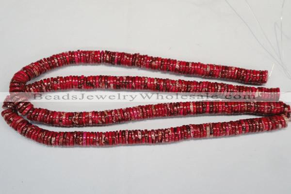 CDE602 15.5 inches 2*10mm heishi dyed sea sediment jasper beads