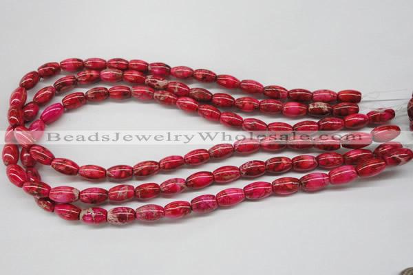 CDE605 15.5 inches 8*12mm rice dyed sea sediment jasper beads