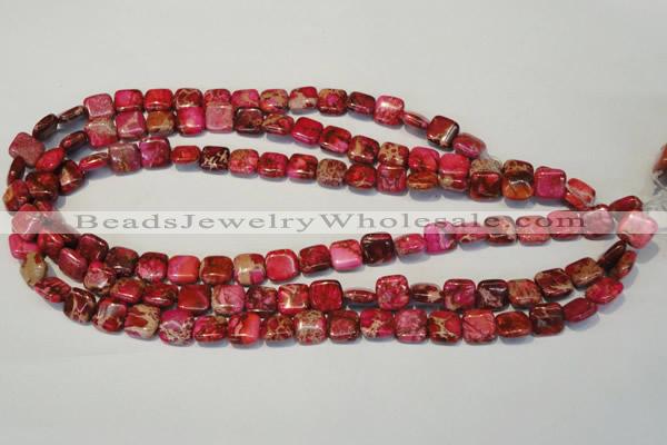 CDE620 15.5 inches 10*10mm square dyed sea sediment jasper beads