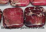 CDE626 15.5 inches 25*25mm square dyed sea sediment jasper beads