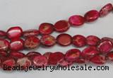 CDE641 15.5 inches 6*8mm oval dyed sea sediment jasper beads