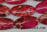 CDE647 15.5 inches 15*30mm oval dyed sea sediment jasper beads