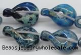 CDE66 15.5 inches 20*30mm petal shaped dyed sea sediment jasper beads