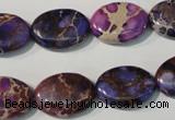 CDE711 15.5 inches 13*18mm oval dyed sea sediment jasper beads