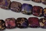 CDE716 15.5 inches 14*14mm square dyed sea sediment jasper beads