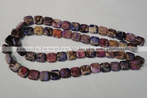 CDE716 15.5 inches 14*14mm square dyed sea sediment jasper beads