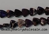 CDE719 15.5 inches 8*8mm triangle dyed sea sediment jasper beads