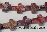 CDE722 15.5 inches 12*16mm cross dyed sea sediment jasper beads