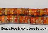 CDE734 15.5 inches 3*8mm heishi dyed sea sediment jasper beads