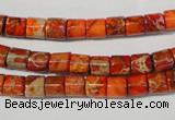 CDE735 15.5 inches 6*6mm tube dyed sea sediment jasper beads