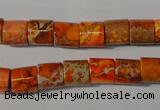 CDE737 15.5 inches 8*8mm tube dyed sea sediment jasper beads