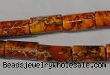 CDE738 15.5 inches 8*16mm tube dyed sea sediment jasper beads