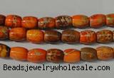 CDE740 15.5 inches 5*8mm drum dyed sea sediment jasper beads