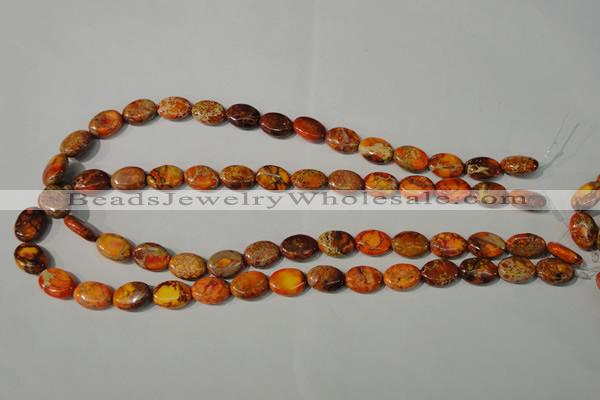 CDE750 15.5 inches 12*14mm oval dyed sea sediment jasper beads