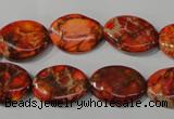 CDE751 15.5 inches 13*18mm oval dyed sea sediment jasper beads