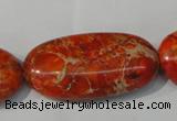 CDE752 15.5 inches 20*40mm oval dyed sea sediment jasper beads