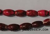 CDE777 15.5 inches 8*13mm rice dyed sea sediment jasper beads