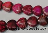 CDE792 15.5 inches 12*12mm heart dyed sea sediment jasper beads