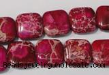 CDE794 15.5 inches 14*14mm square dyed sea sediment jasper beads