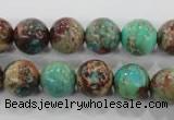 CDE805 15.5 inches 12mm round dyed sea sediment jasper beads wholesale