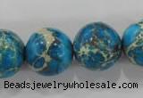 CDE808 15.5 inches 18mm round dyed sea sediment jasper beads wholesale