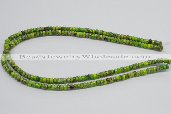 CDE86 15.5 inches 4*6mm rondelle dyed sea sediment jasper beads