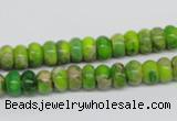 CDE87 15.5 inches 5*8mm rondelle dyed sea sediment jasper beads