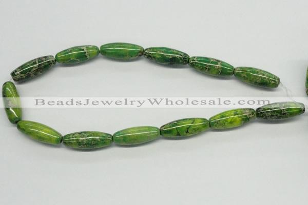 CDE89 15.5 inches 12*30mm rice dyed sea sediment jasper beads