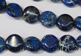 CDE906 15.5 inches 12mm flat round dyed sea sediment jasper beads