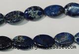 CDE913 15.5 inches 10*14mm oval dyed sea sediment jasper beads