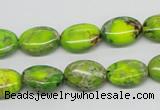 CDE92 15.5 inches 10*14mm oval dyed sea sediment jasper beads