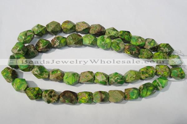 CDE932 15.5 inches 13*17mm faceted nuggets dyed sea sediment jasper beads