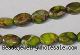 CDE939 15.5 inches 8*12mm oval dyed sea sediment jasper beads