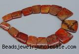 CDE990 Top drilled 18*25mm - 27*35mm trapezoid sea sediment jasper beads