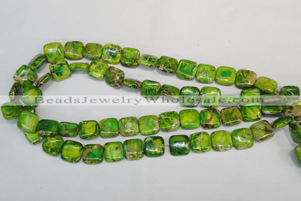 CDI121 15.5 inches 14*14mm square dyed imperial jasper beads