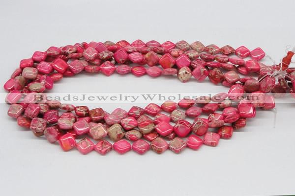 CDI16 16 inches 10*10mm diamond dyed imperial jasper beads wholesale