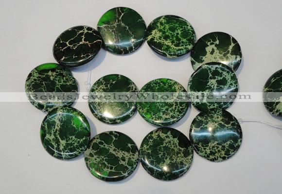 CDI177 15.5 inches 35mm flat round dyed imperial jasper beads