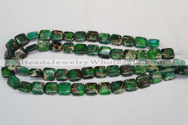 CDI193 15.5 inches 14*14mm square dyed imperial jasper beads