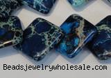 CDI258 15.5 inches 20*20mm diamond dyed imperial jasper beads