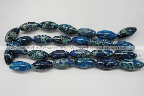 CDI293 15.5 inches 15*30mm rice dyed imperial jasper beads