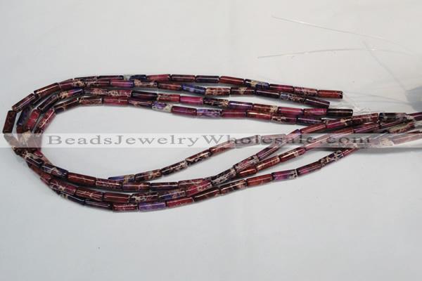 CDI376 15.5 inches 4*12mm tube dyed imperial jasper beads