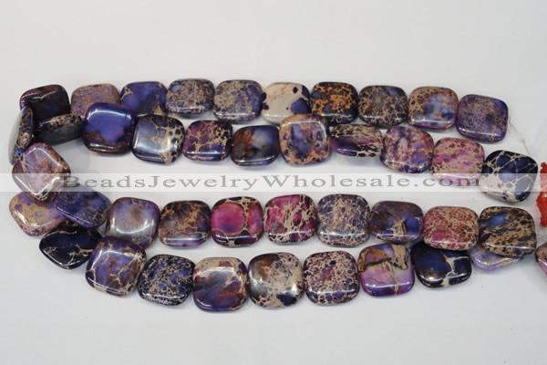 CDI428 15.5 inches 20*20mm square dyed imperial jasper beads