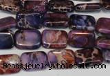 CDI435 15.5 inches 10*14mm rectangle dyed imperial jasper beads