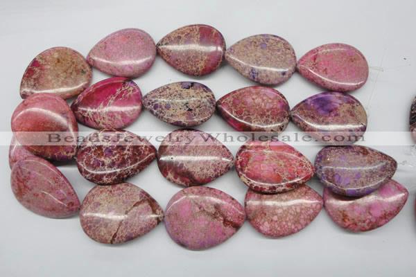 CDI480 15.5 inches 30*40mm flat teardrop dyed imperial jasper beads