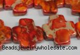 CDI563 15.5 inches 20*20mm cross dyed imperial jasper beads