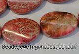 CDI575 15.5 inches 18*25mm twisted oval dyed imperial jasper beads