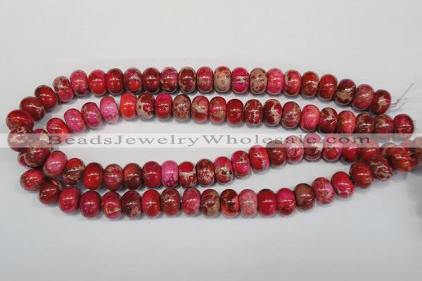 CDI588 15.5 inches 9*14mm rondelle dyed imperial jasper beads