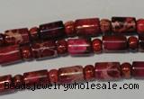 CDI597 15.5 inches 3*6mm rondelle 6*9mm tube dyed imperial jasper beads