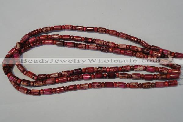 CDI597 15.5 inches 3*6mm rondelle 6*9mm tube dyed imperial jasper beads